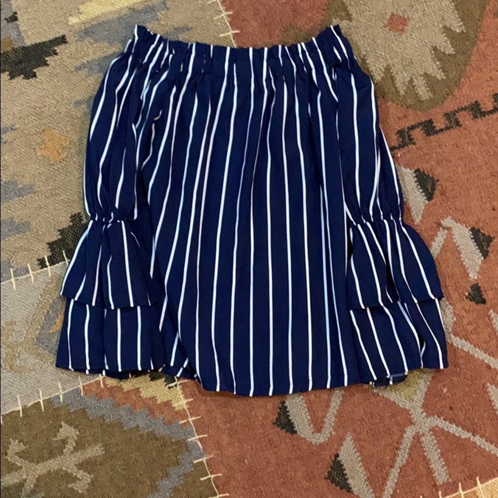 Navy striped blouse
